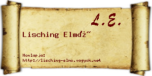 Lisching Elmó névjegykártya